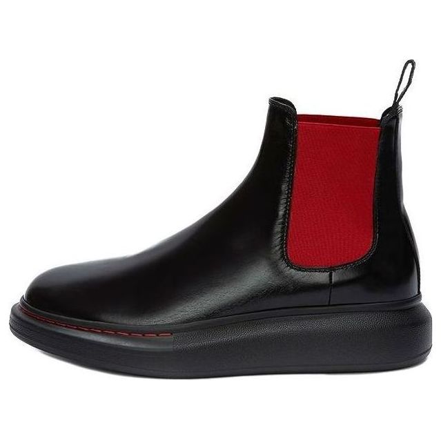 (WMNS) Alexander McQueen Hybrid Chelsea Boot &amp;#39;Black Red&amp;#39; 586398WHX521066 #