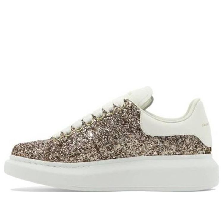 (WMNS) Alexander McQueen Larry Oversized Shoes &amp;#39;Gold Glitter White&amp;#39; 736296W4VJ12228 #