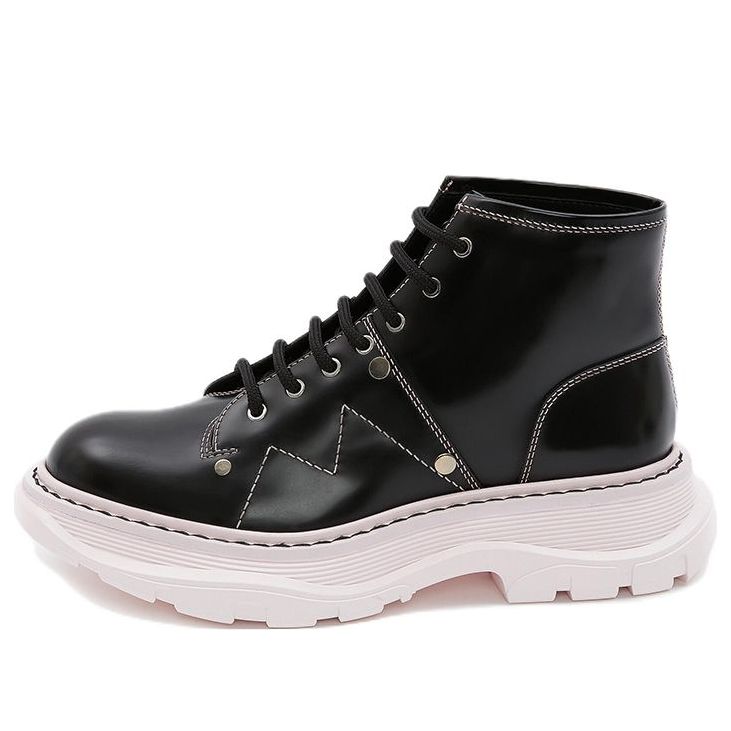 (WMNS) Alexander McQueen Tread Lace-Up Boot &amp;#39;Black Pink&amp;#39; 595469WHZ811488 #