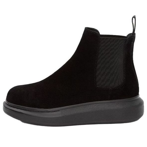 (WMNS) Alexander McQueen Hybrid Chelsea Boot &amp;#39;Black Suede&amp;#39; 586398WHXK61000 #