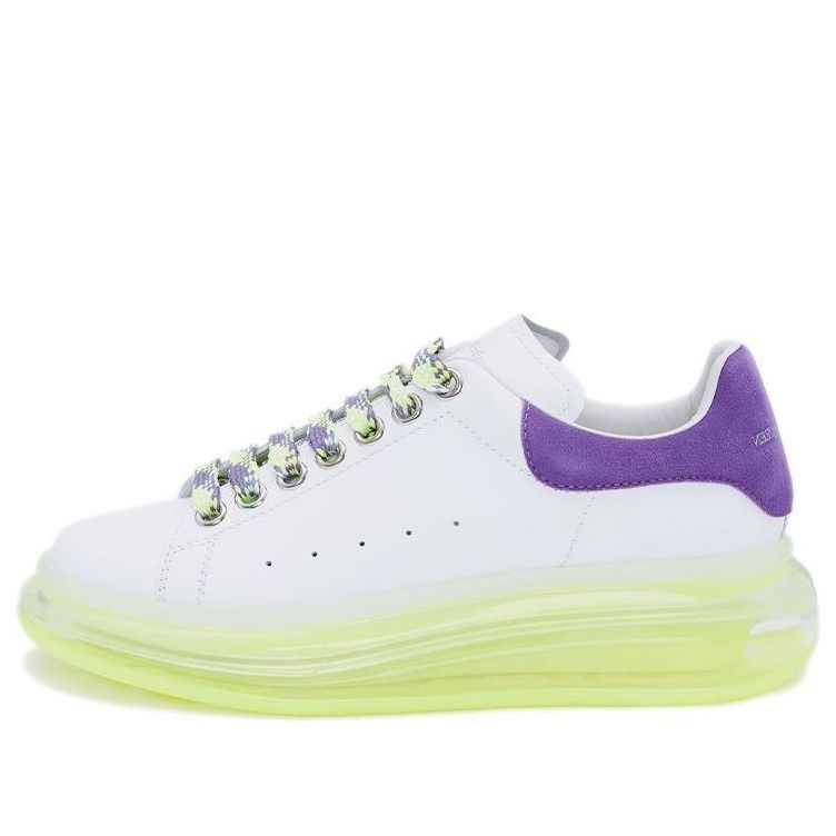 (WMNS) Alexander McQueen Neon Sole Leather Sneakers &amp;#39;White Purple&amp;#39; 612744WIA4G9333 #
