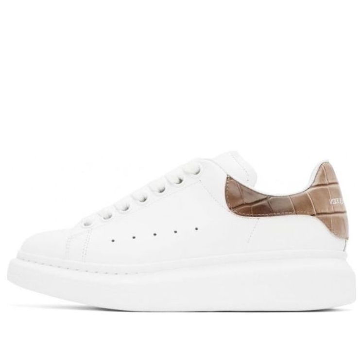 (WMNS) Alexander McQueen Oversized Sneaker &amp;#39;White Burnt Pink Crocodile&amp;#39; 553770WICG69886 #