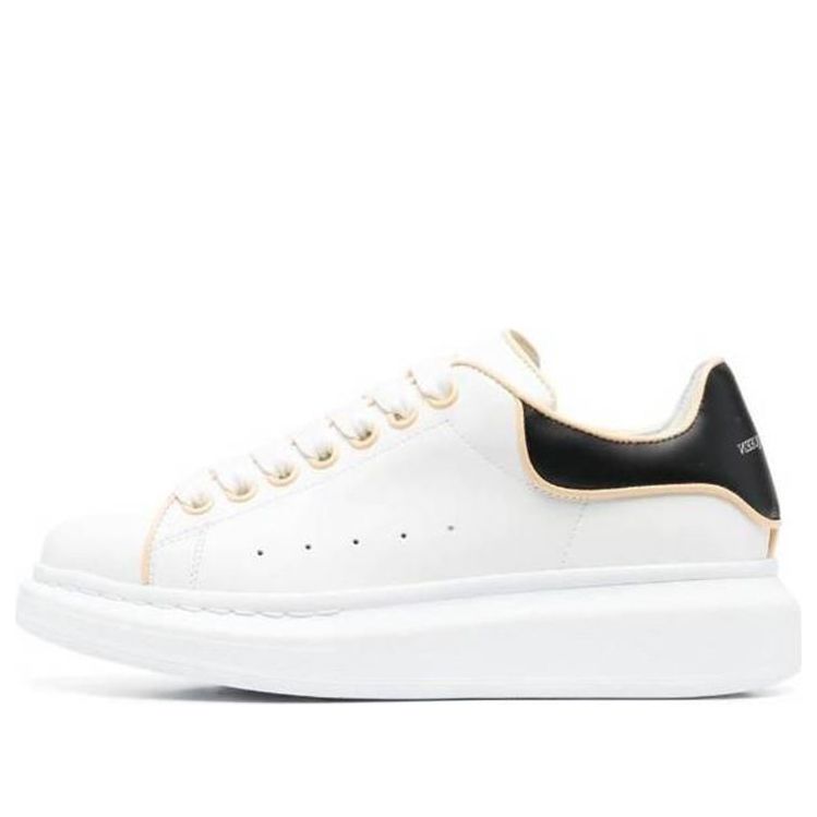 (WMNS) Alexander McQueen Oversized Leather Sneakers &amp;#39;White Black&amp;#39; 733003WHJE58808 #