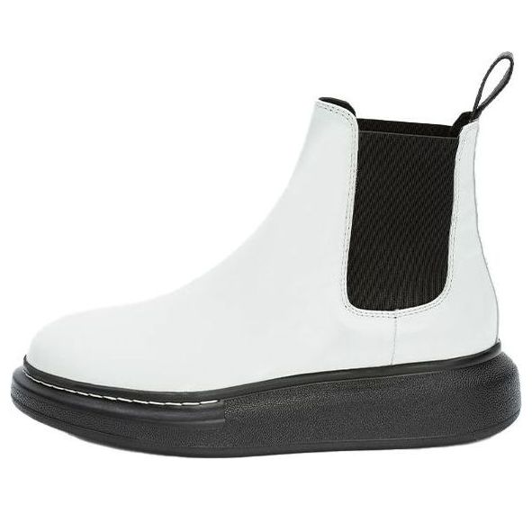 (WMNS) Alexander McQueen Hybrid Chelsea Boot &amp;#39;Black White&amp;#39; 586398WHX529061 #