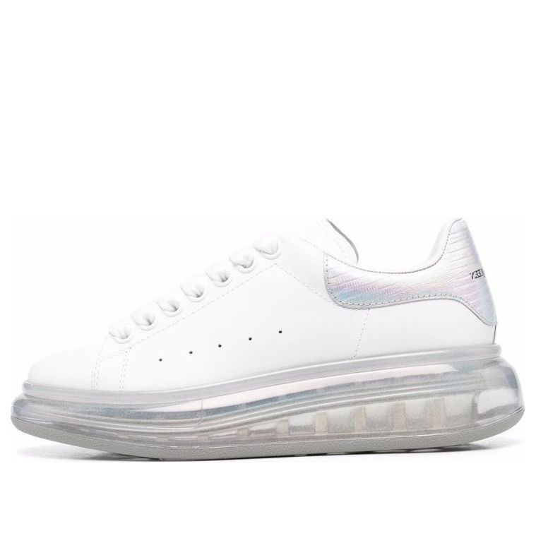 (WMNS) Alexander McQueen Leather Larry Oversized Sneakers &amp;#39;White Iridescent&amp;#39; 611698WIB9U9620 #