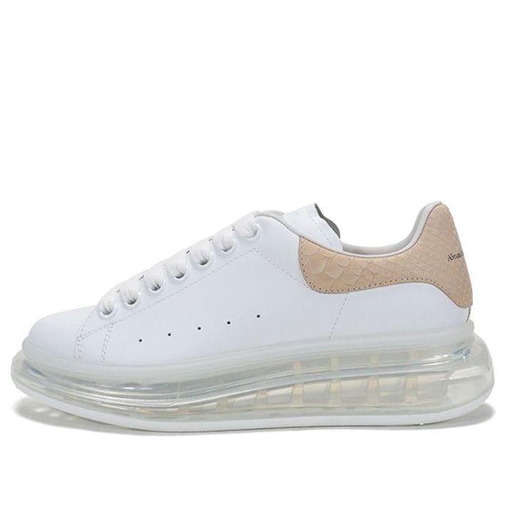 (WMNS) Alexander McQueen Clear Sole Oversized Sneaker &amp;#39;Beige Embossed Suede Crocodile&amp;#39; 650796WHZ4V9728 #