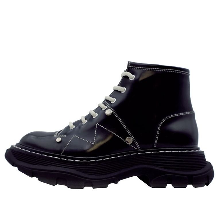 (WMNS) Alexander McQueen Tread Slick Boot &amp;#39;Black Silver&amp;#39; 595469WHZ811090 #