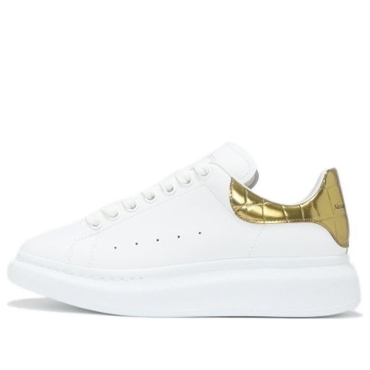 Alexander McQueen Oversized Sneaker &amp;#39;Gold Crocodile&amp;#39; 625162WHYBQ9075 #