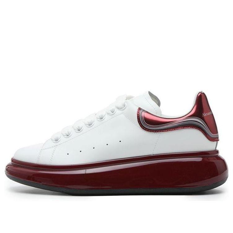 Alexander McQueen Oversized Sneaker &amp;#39;White Burgundy Metallic&amp;#39; 750341WIDJT8835 #