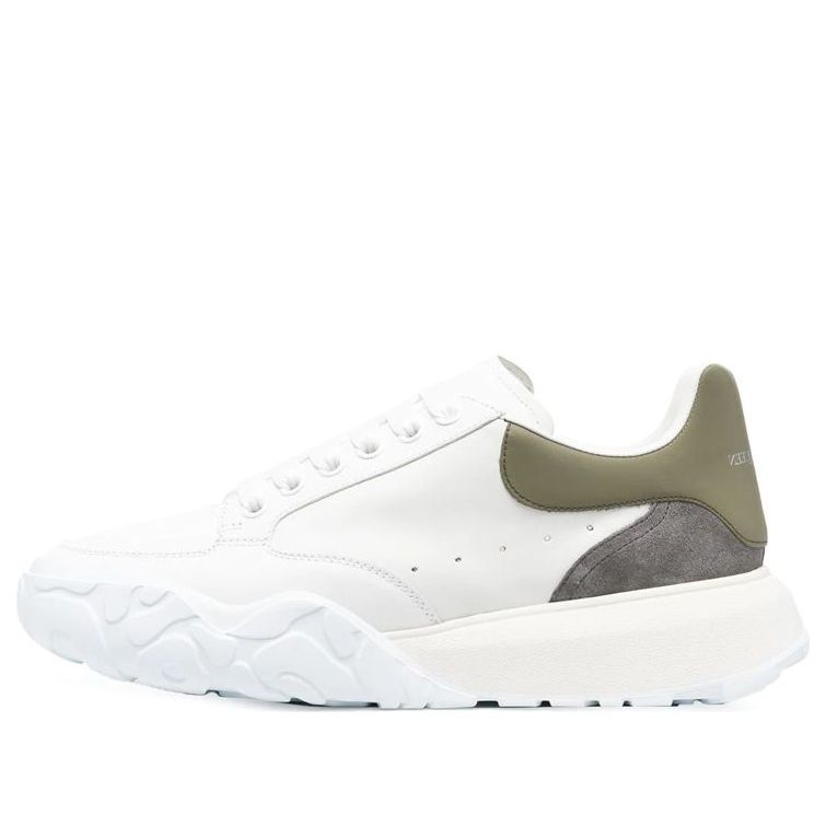 Alexander McQueen Court Trainer &amp;#39;Beige White Olive Green&amp;#39; 705117WID6H8863 #