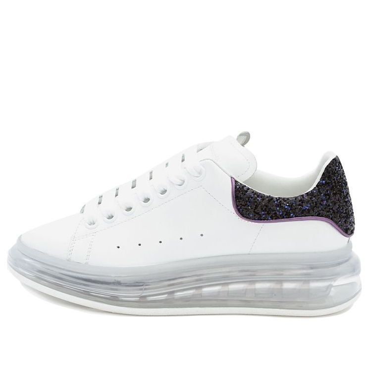 (WMNS) Alexander McQueen Clear Sole Oversized Sneaker &amp;#39;White Black Sequins&amp;#39; 621718WHZ429926 #