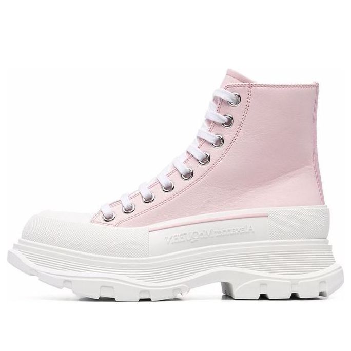 (WMNS) Alexander McQueen Leather Ankle Boots &amp;#39;Pink White&amp;#39; 633900WHZ625805 #