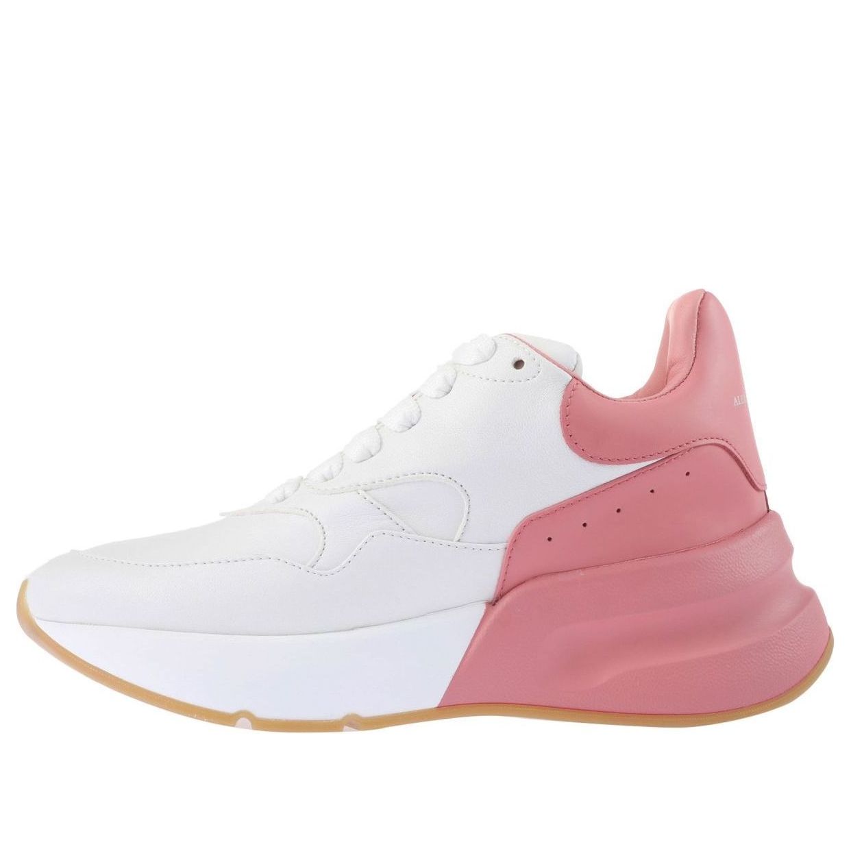 (WMNS) Alexander McQueen Oversized Runner Low Top Leather Sneakers with Mesh &amp;#39;White Pink&amp;#39; 533709WHRU39374 #