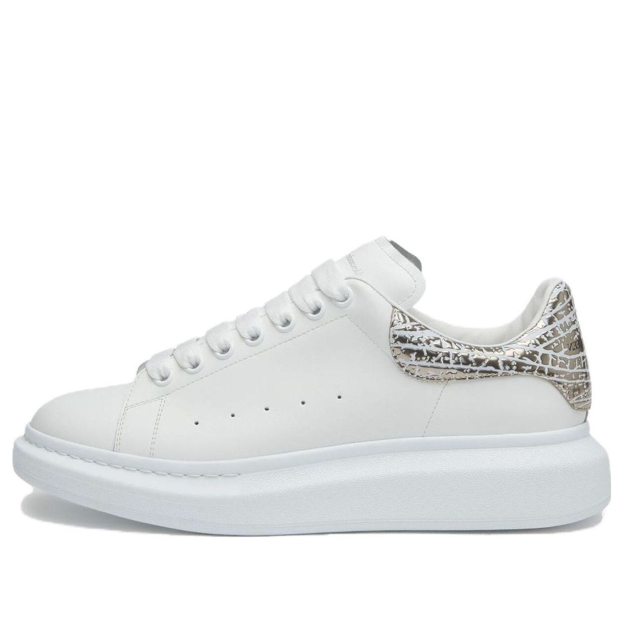 Alexander McQueen Oversized Sneakers &amp;#39;White Silver&amp;#39; 777220WIE9I9071 #