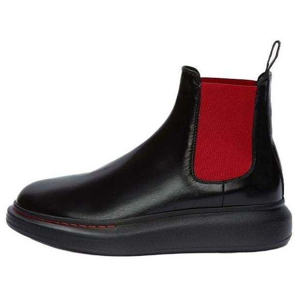 Alexander McQueen Hybrid Chelsea Boot &amp;#39;Black Red&amp;#39; 586198WHX521066 #