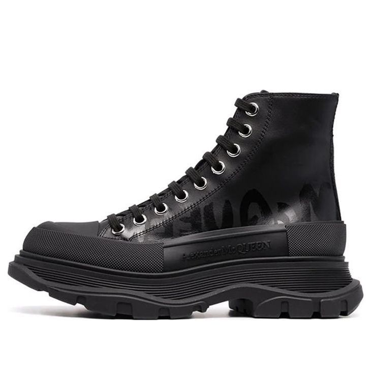 (WMNS) Alexander McQueen Tread Slick High-Top Boots &amp;#39;Black&amp;#39; 679529WIABD1000 #
