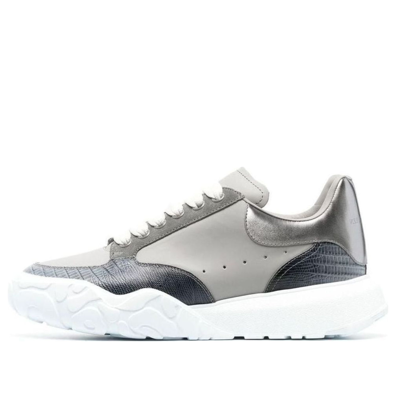 Alexander McQueen Court Trainer &amp;#39;Grey Silver Navy White&amp;#39; 711132WIAAB1820 #