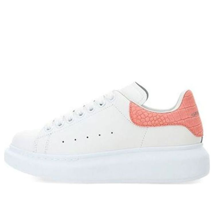 (WMNS) Alexander McQueen Oversized Sneaker &amp;#39;Pink Embossed Suede Crocodile&amp;#39; 650788WHZ4K9648 #