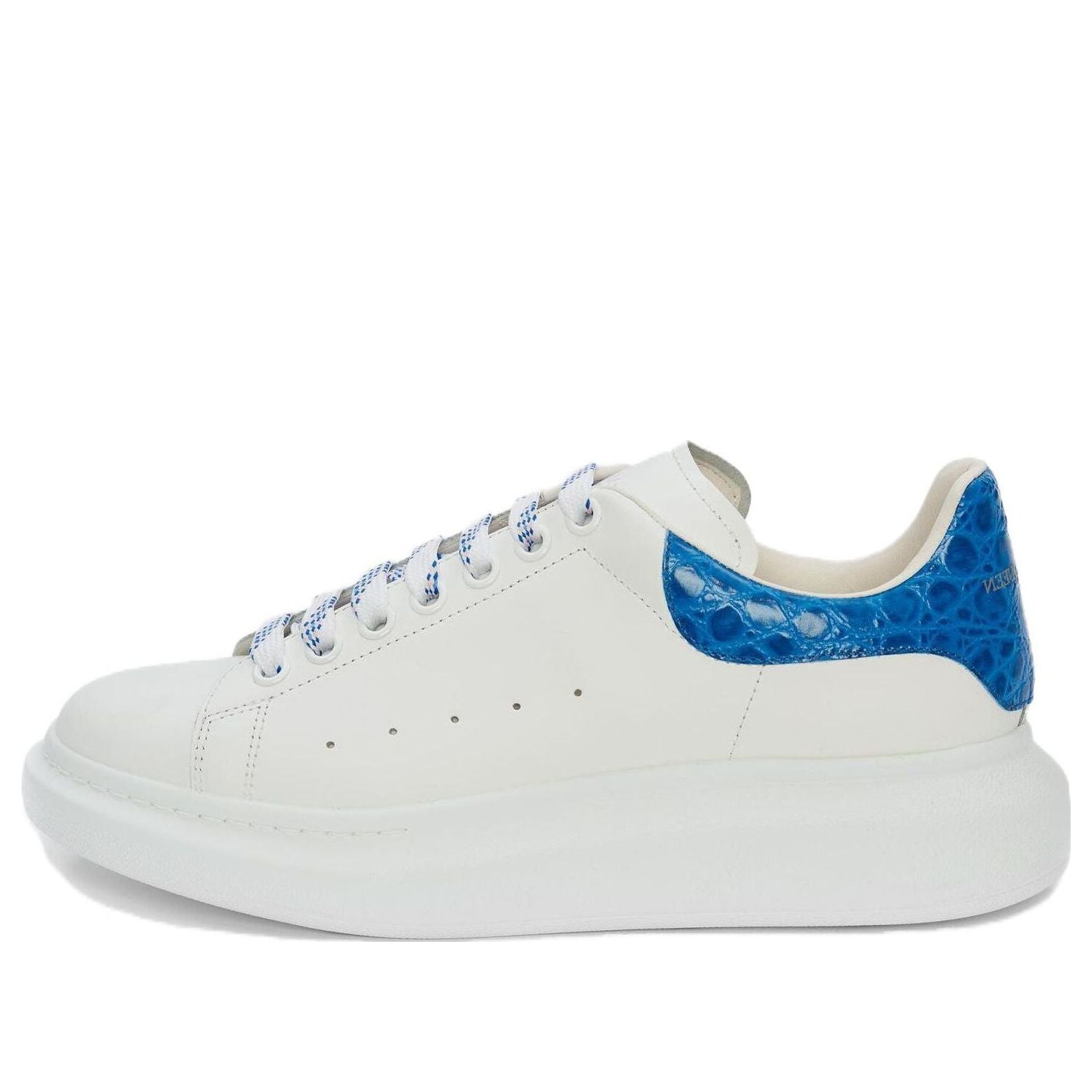 Alexander McQueen Oversized Sneaker &amp;#39;White Ultramarine Crocodile&amp;#39; 625162WHYB89407 #