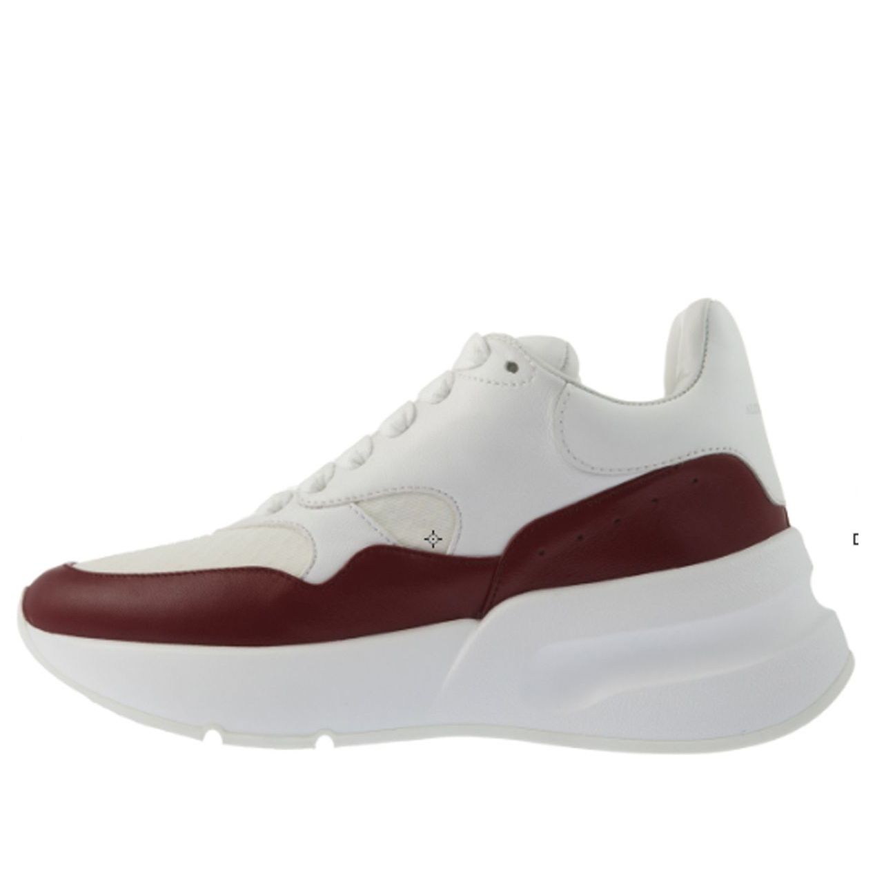 (WMNS) Alexander McQueen Oversized Runner in Nappa Calf Leather &amp;#39;White Burgundy&amp;#39; 533710WHT999093 #