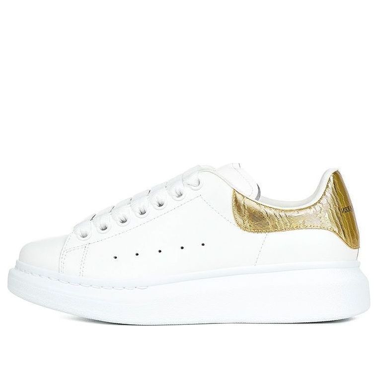 (WMNS) Alexander McQueen Oversized Sneakers &amp;#39;White Gold&amp;#39; 676702WIAFH9075 #