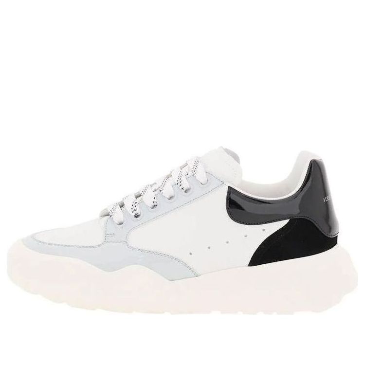 (WMNS) Alexander McQueen Court Leather Sneakers &amp;#39;White Black Grey&amp;#39; 708077WICDB8979 #