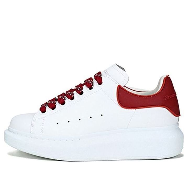 (WMNS) Alexander McQueen Oversized Sneaker &amp;#39;White Burgundy&amp;#39; 621056WHXMT9727 #