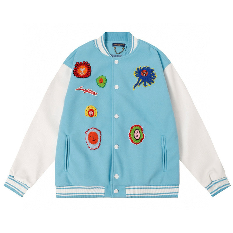Louis Vuitton x Yayoi Kusama Psychedelic Flower Embroidered Varsity Jacket.