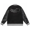 Louis Vuitton leather and wool varsity jacket.