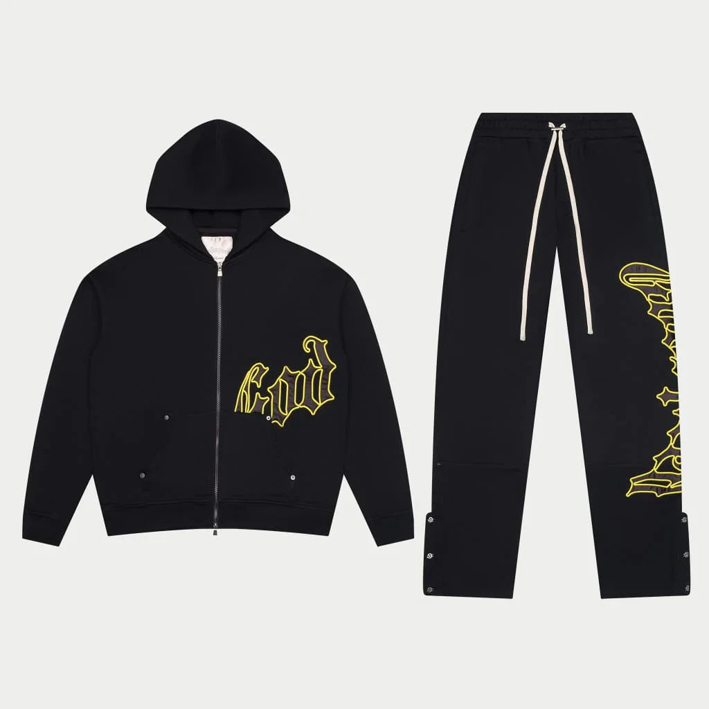 OG Logo Sweatsuit V2 (Blk/Yellow) - GOGLSWTV2YLW